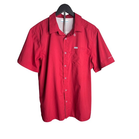 Columbia Men's Beet Red PFG Slack Tide Camp Shirt M - Picture 1 of 9